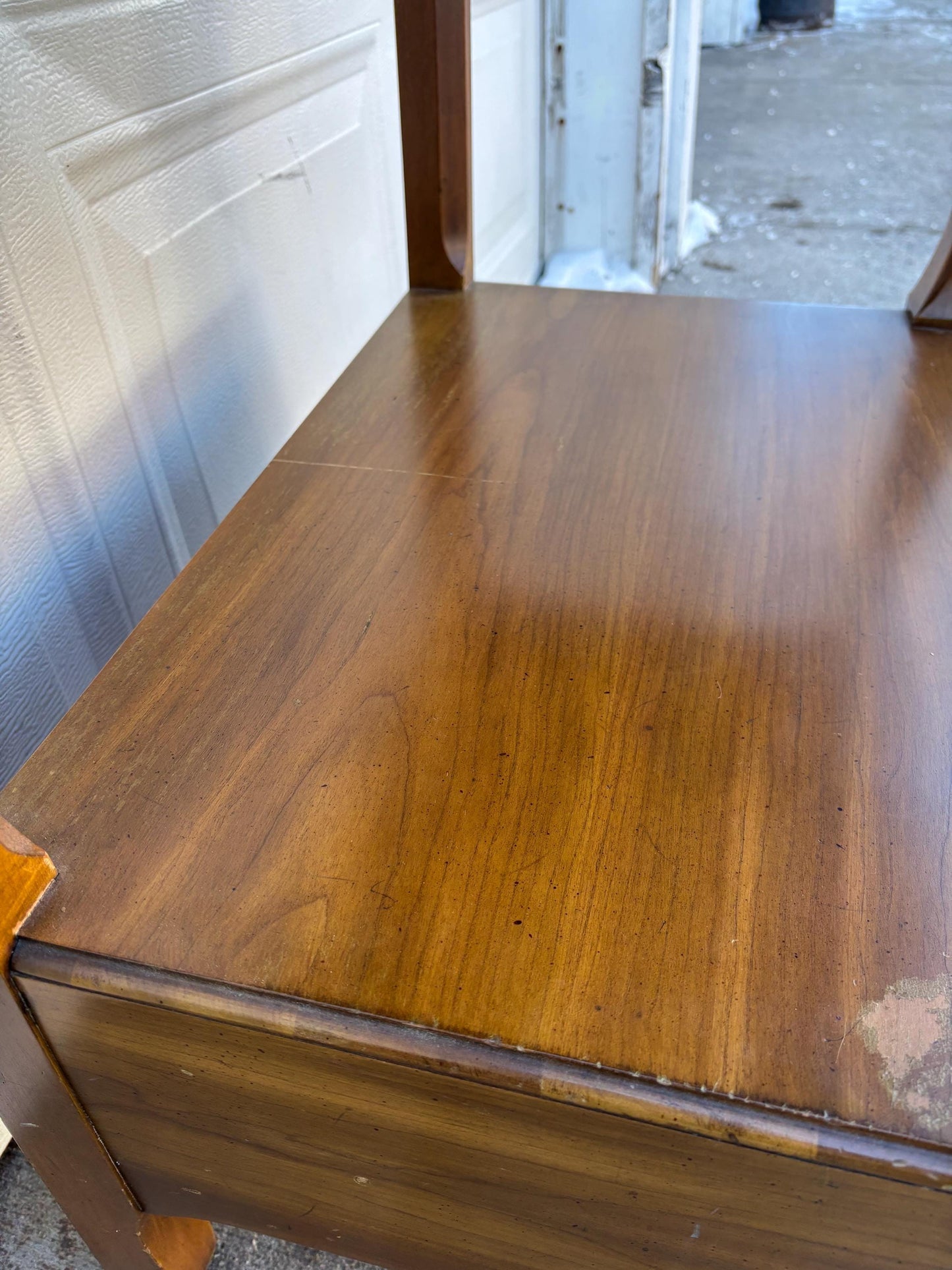 John Widdicomb End Table, Vintage French Provincial Side Table, Cherry Wood Nightstand with Drawer, Traditional Accent Table