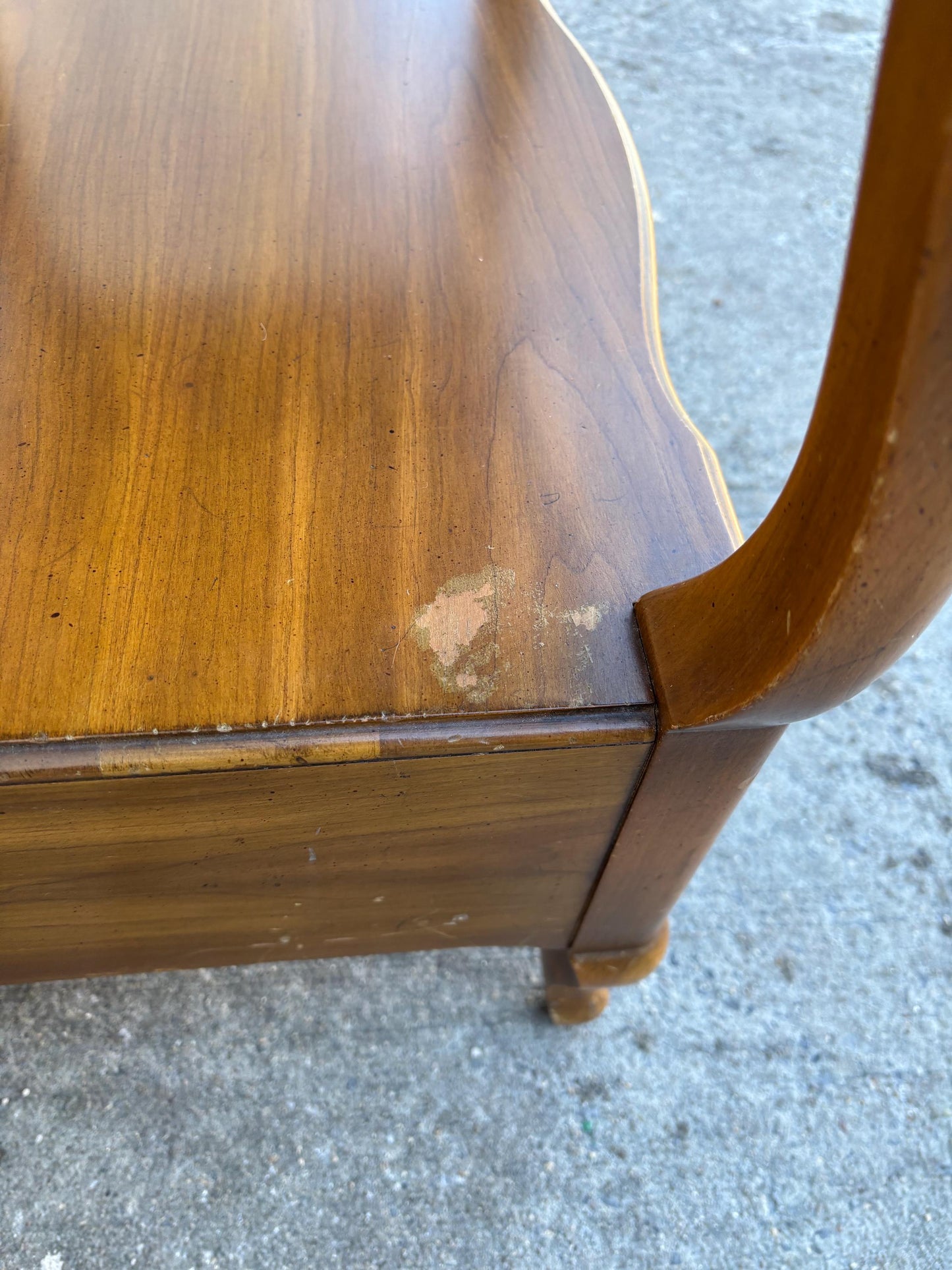 John Widdicomb End Table, Vintage French Provincial Side Table, Cherry Wood Nightstand with Drawer, Traditional Accent Table