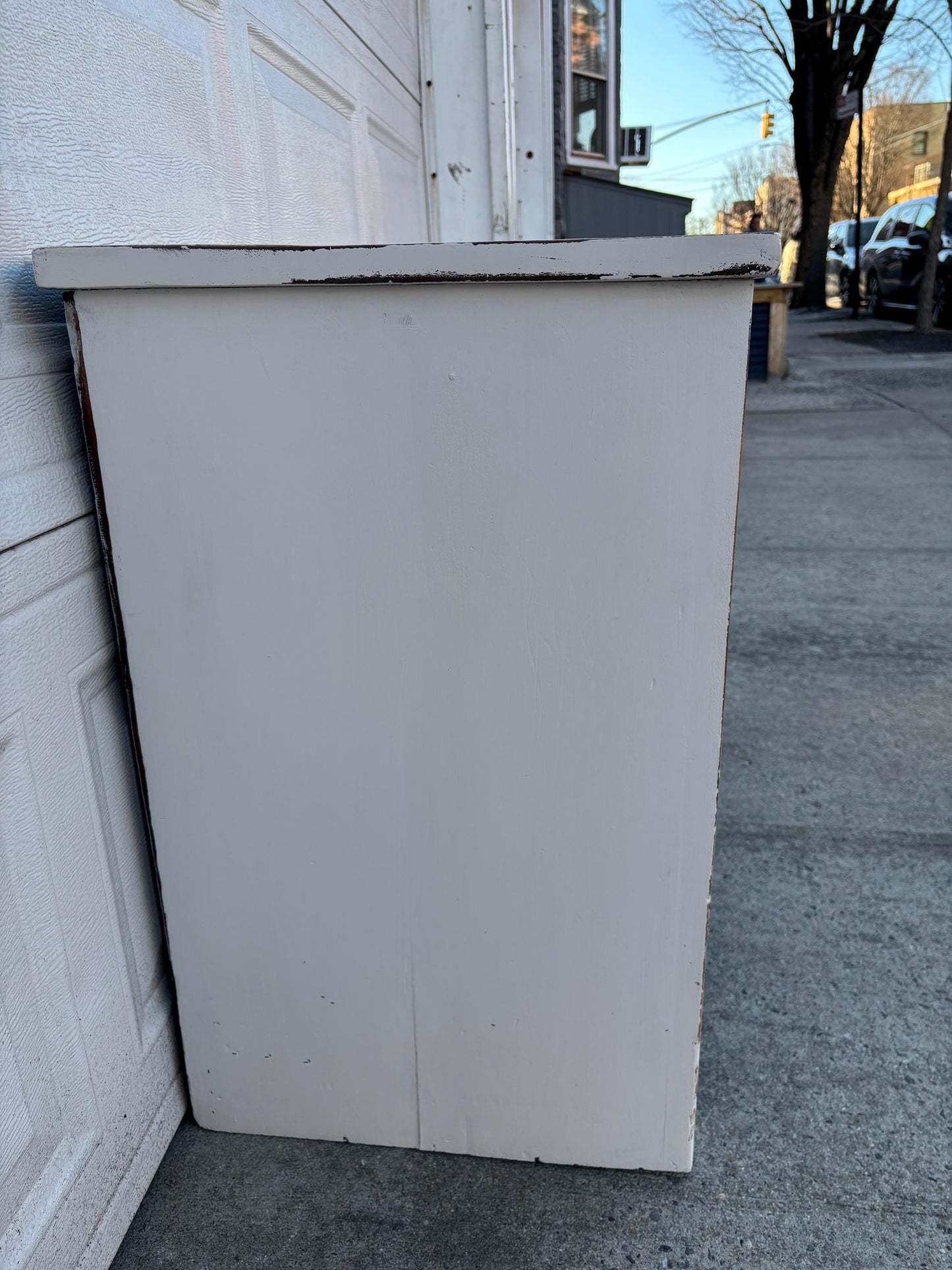 Vintage White Farmhouse Dresser Distressed Wood Chest