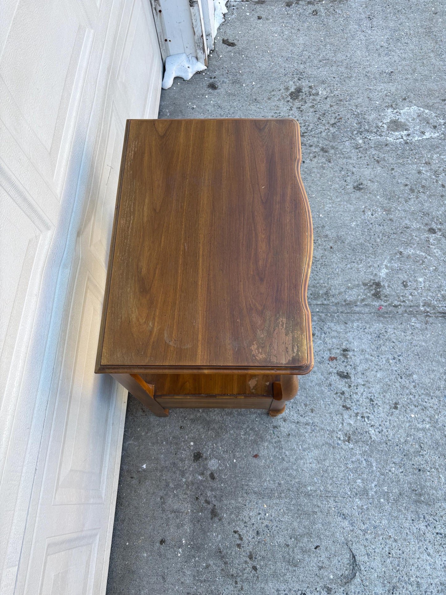John Widdicomb End Table, Vintage French Provincial Side Table, Cherry Wood Nightstand with Drawer, Traditional Accent Table