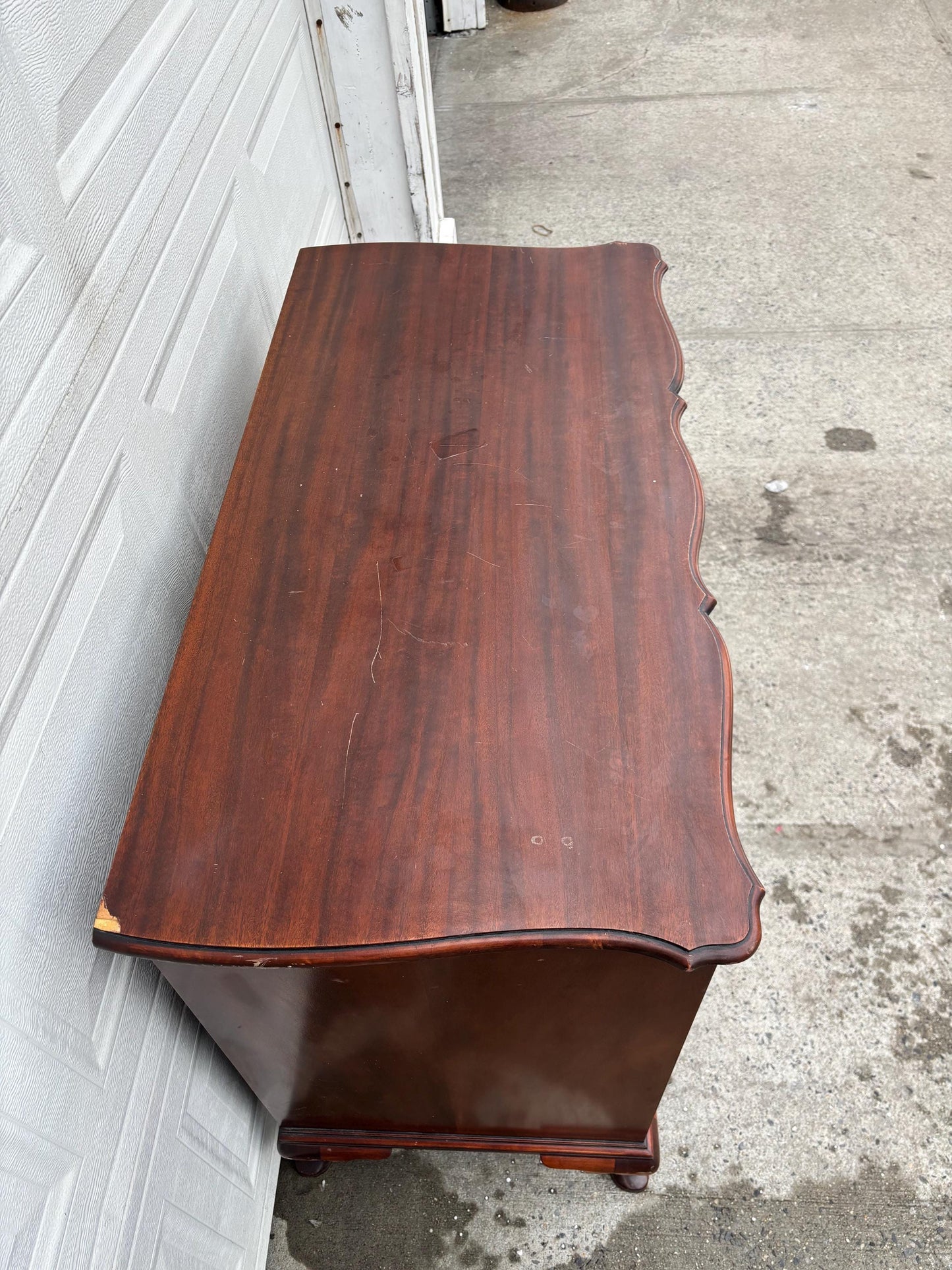 Cherry Queen Anne Style 4 Drawer Dresser