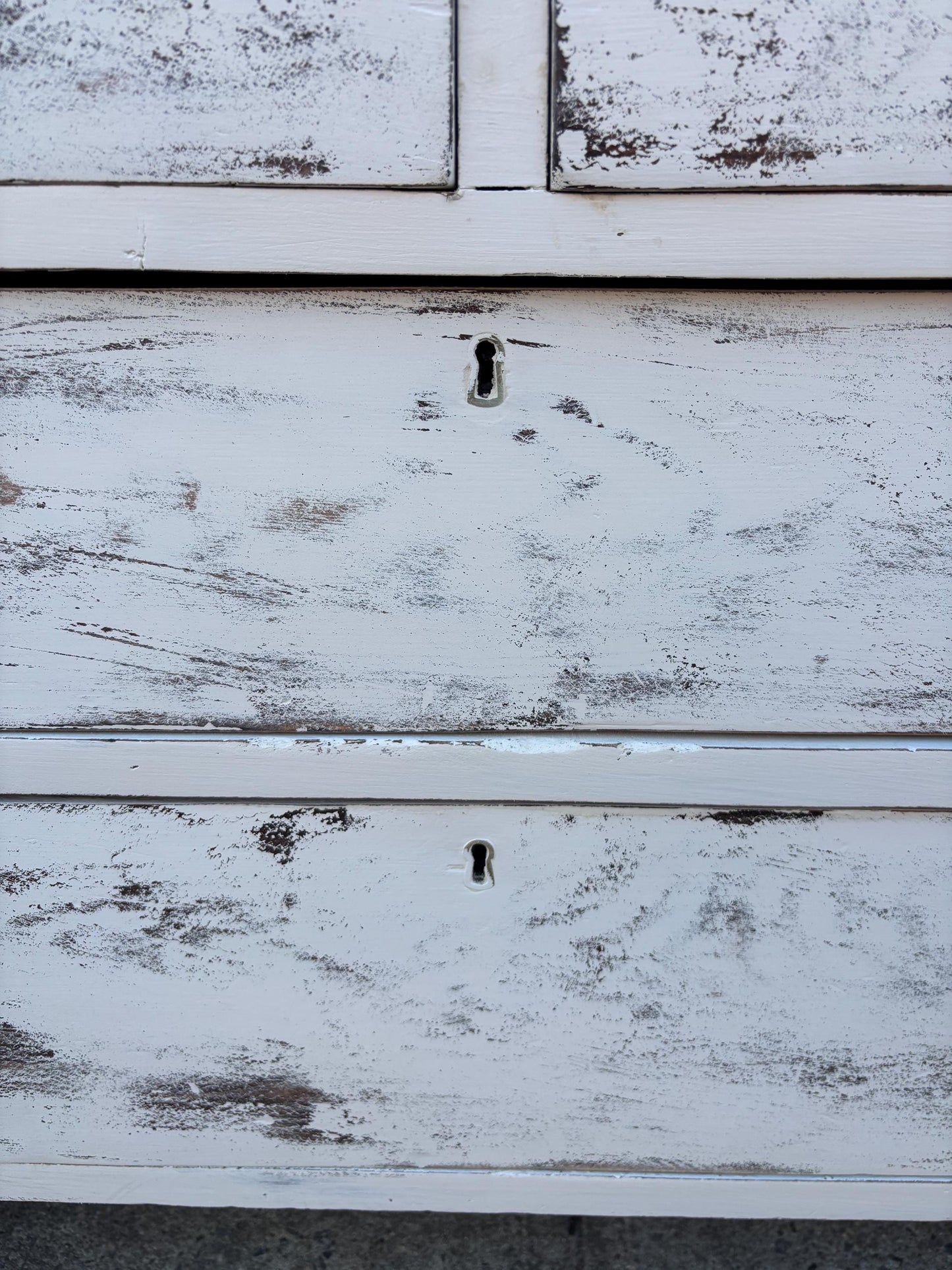 Vintage White Farmhouse Dresser Distressed Wood Chest
