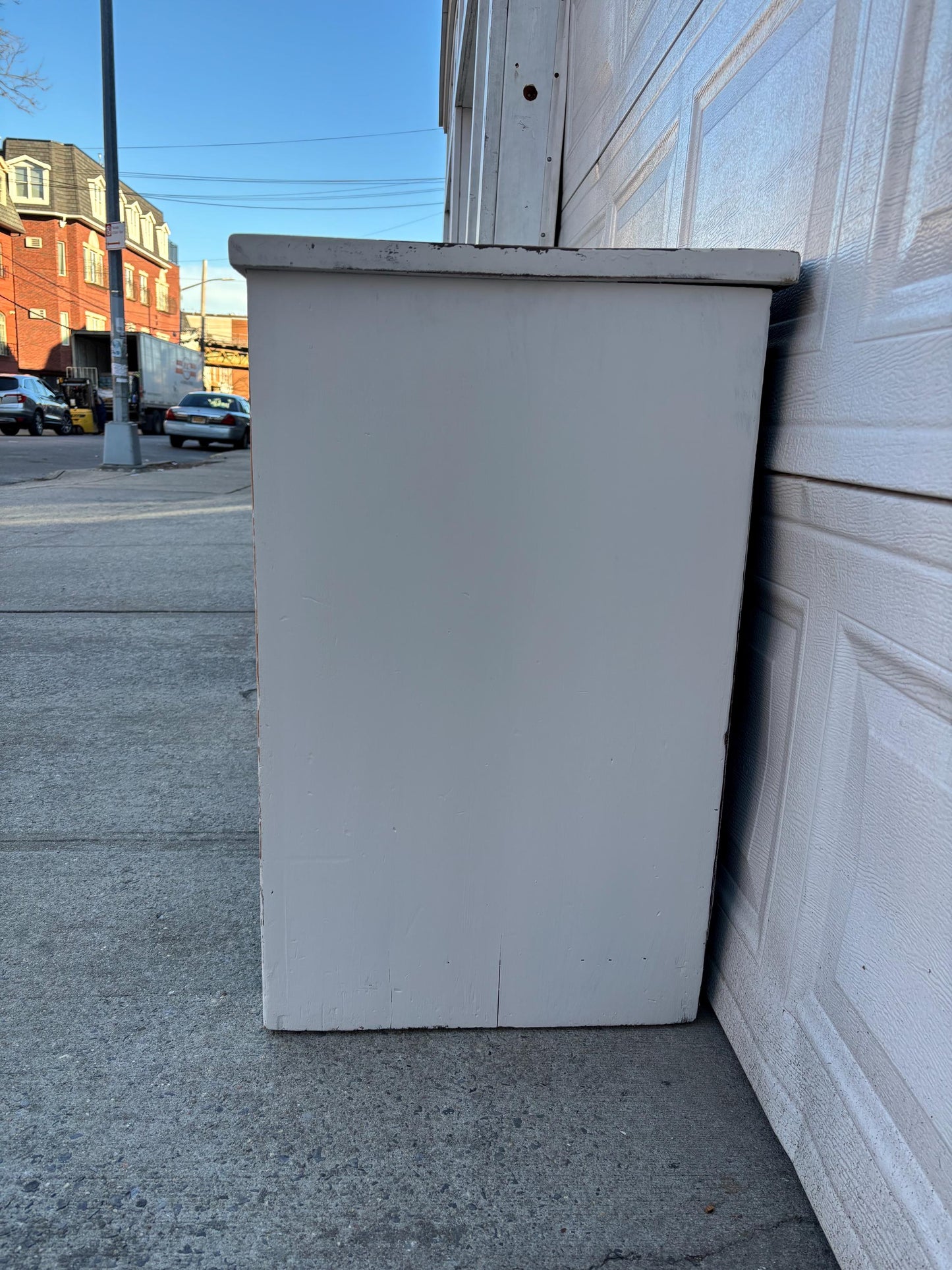 Vintage White Farmhouse Dresser Distressed Wood Chest