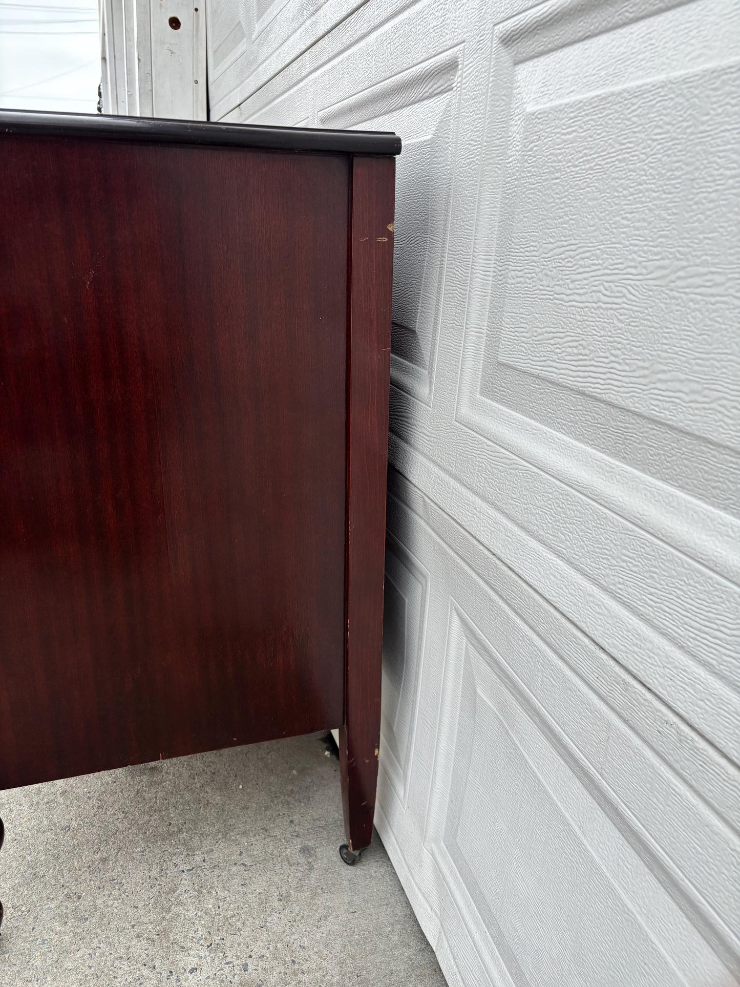 Mahogany 3 Drawer Dresser on Casters