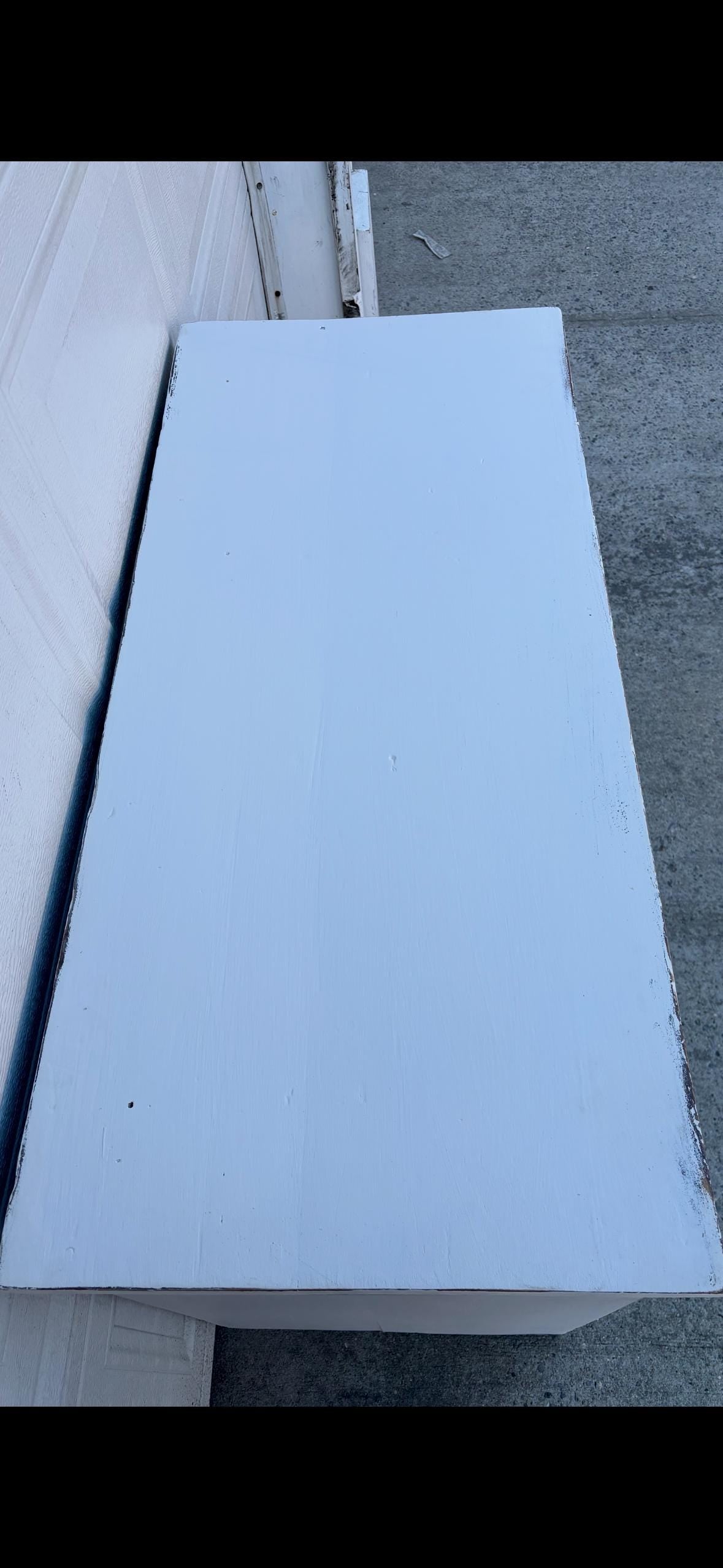 Vintage White Farmhouse Dresser Distressed Wood Chest